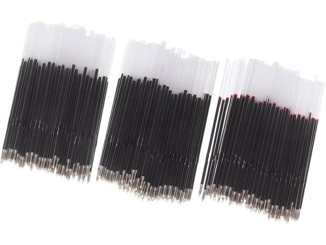 Pacote Com 300 Refis Para Latas De Caneta Esferográfica Ponta Fina, Tinta Preta, Vermelha E Azul, Compatíveis