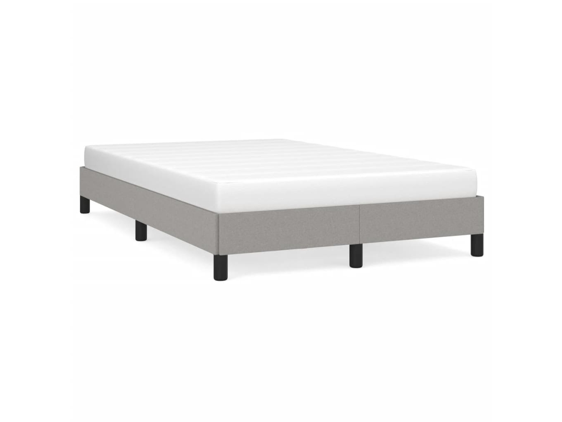 Estrutura De Cama Vidaxl Tecido Cinzento-claro (120 X 190 Cm)