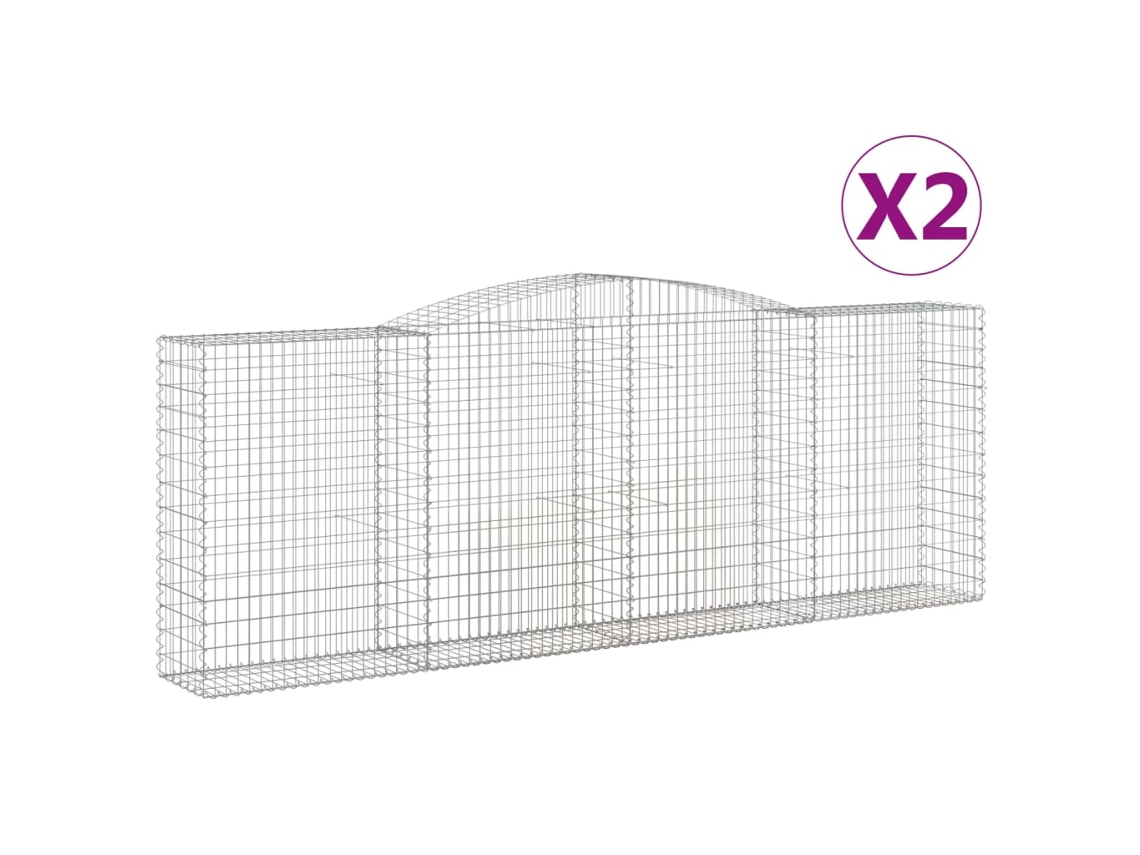 Gabion Basket, Gabion Baskets Vidaxl Prateado Ferro (400 X 50 X 140/160 Cm)