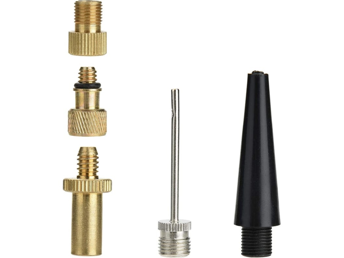 Kit De Adaptadores De Válvula Para Bicicleta 5 Peças Dunlop Presta Schrader Com Agulha De Inflação