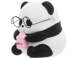 Luminária De Cabeceira Mikikit Panda Sentado Em Silicone Preto Com