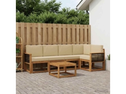 Vidaxl Conjunto De Sofás Para Exterior 6 Unid. Natural E Bege