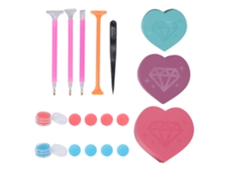 Ferramenta De Pintura Com Strass E Pratos De Classificação De Pérolas Acessórios Para Manicure Em Plástico Cor Rosa Claro