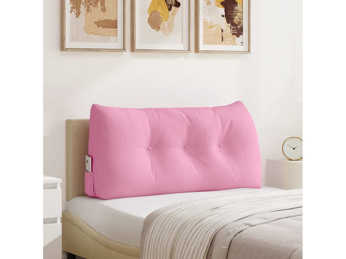 Vidaxl Travesseiro Para Costas Rosa 100 X 24 X 50 Cm Tecido