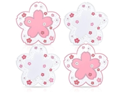 Copos de Cerejeira Nova Line Linjou 4 unidades com silicone rosa Sakura para bebidas