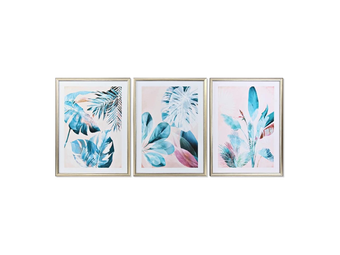 Pintura Dkd Home Decor Tropical 3 Pcs 60 X 4 X 80 Cm