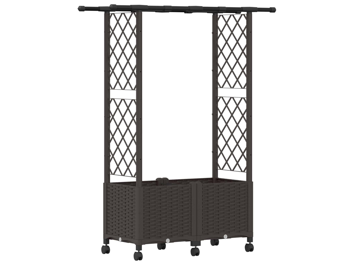 Conjunto 1 Canteiro De Jardim Elevado Vidaxl Castanho Polipropileno (124,5 X 40 X 142 Cm)