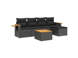 Garden Sofa Set, Garden Sofa Sets Vidaxl Preto Rattan / Vime (n/a)