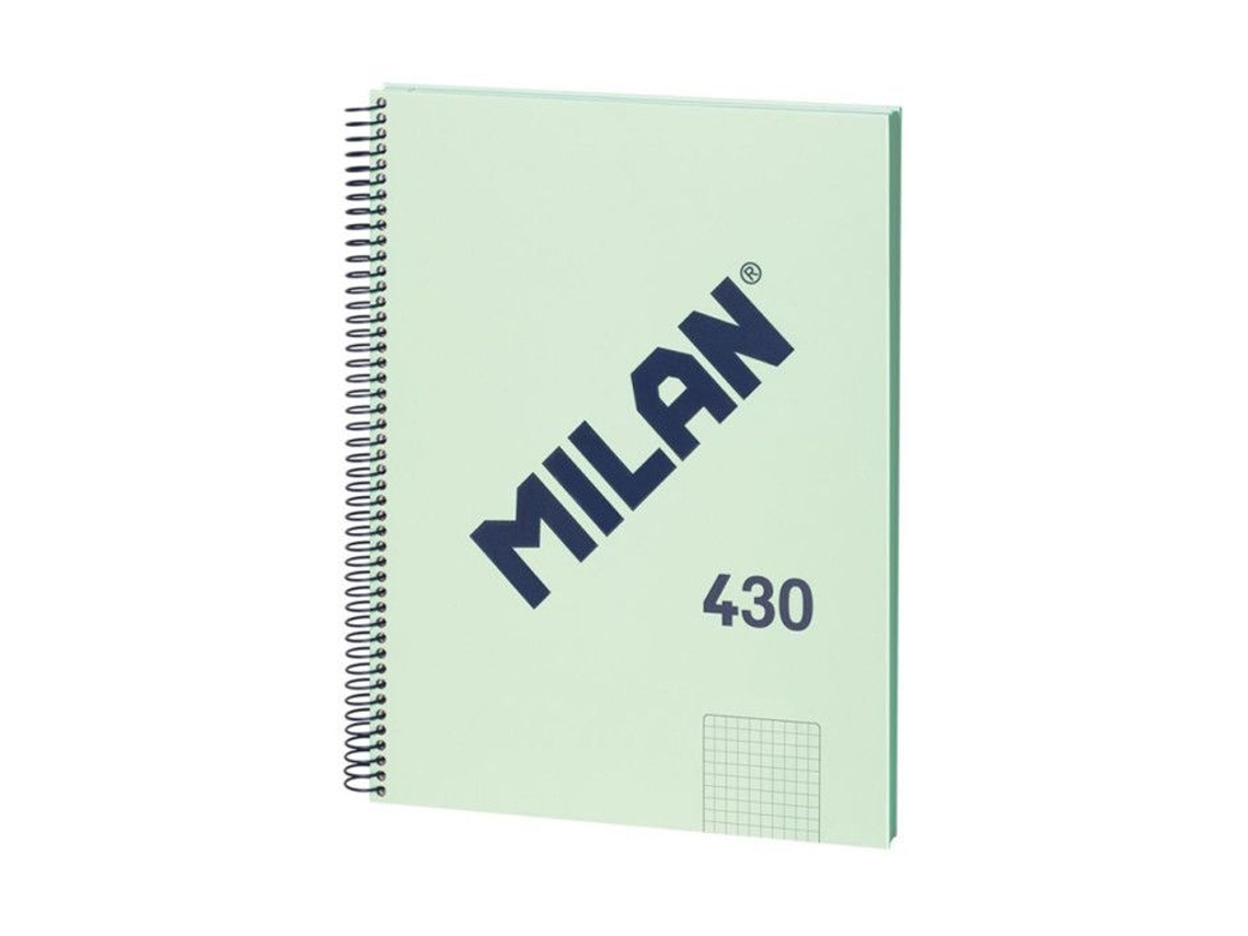 Caderno Com Espirais Milan® 1918 80 Folhas Papel Quadriculado 5x5 Capa Dura Brilvibera