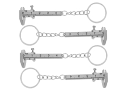 Conjunto De 4 Mini Paquímetros Vernier Prateados Portáteis Precisão