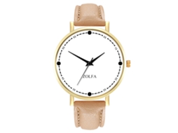 Relógio de Pulseira Casal de Quartzo com Pulseira de Pu Estilo Casual Bege