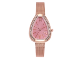 Relógio Feminino de Quartzo com Pulseira de Couro Pu e Strass Vansvar (rosa)