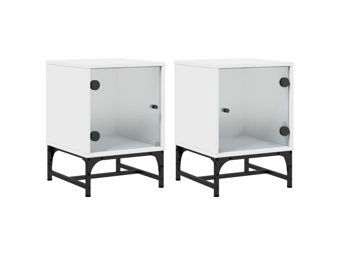 Bedside Cabinet, Bedside Cabinets Vidaxl Branco Madeira Processada (n/a)