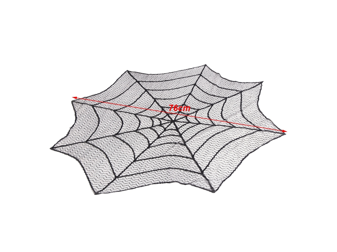 Eoocoo Toalha De Mesa De Teia De Aranha De Halloween, Preta, Diâmetro De 30 Polegadas