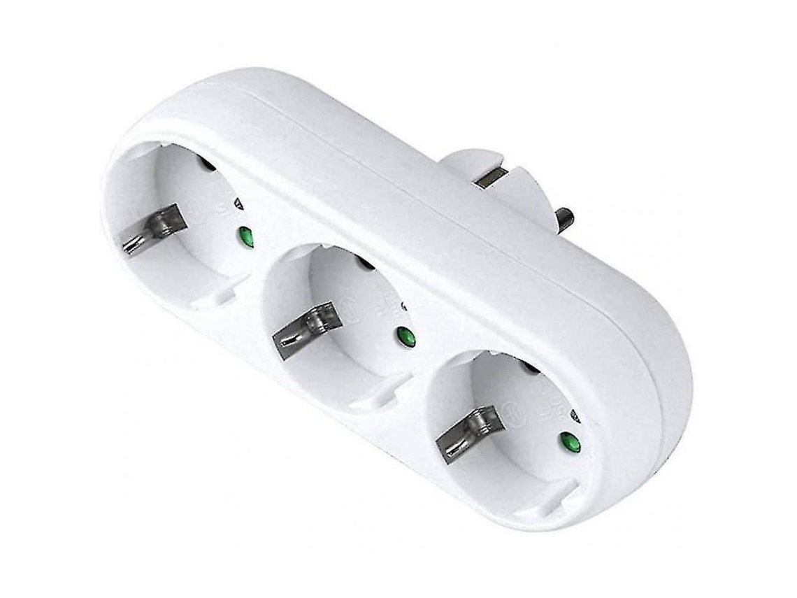 ADAPTADOR de Tomada YURU, 3 Vias, 16A/250V, Branco