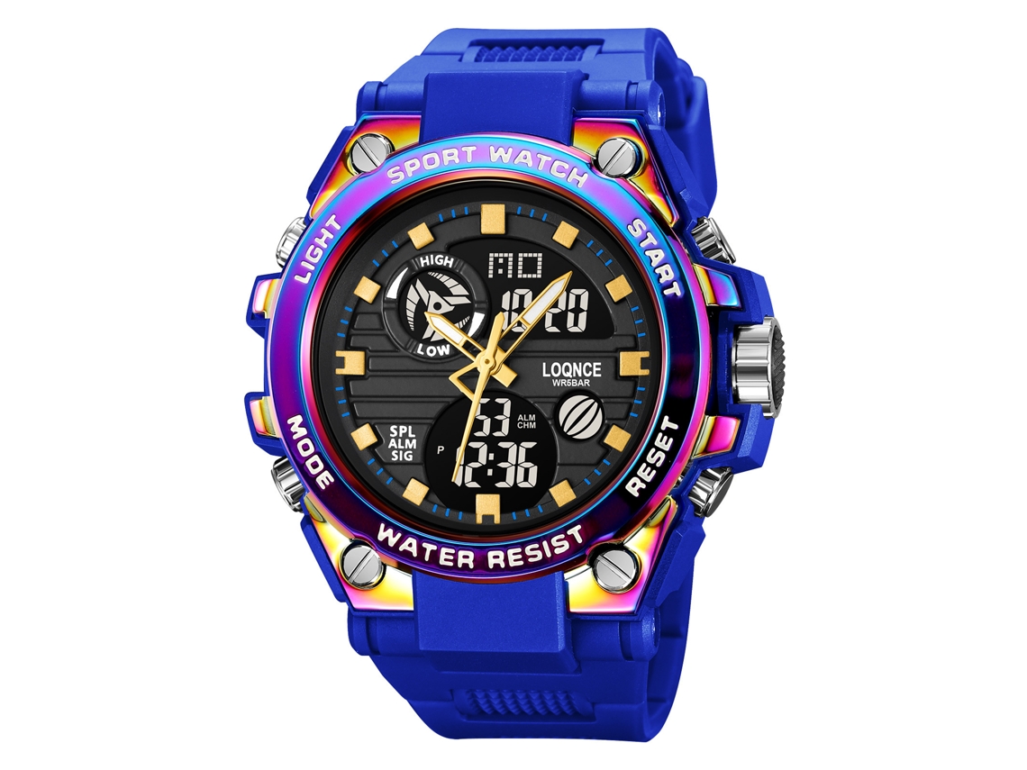 Relógio Eletrônico MDUG, multifuncional, com visor duplo e à prova d'água