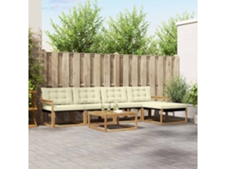 Vidaxl Conjunto De Sofás Para Exterior 6 Unid. Branco E Creme