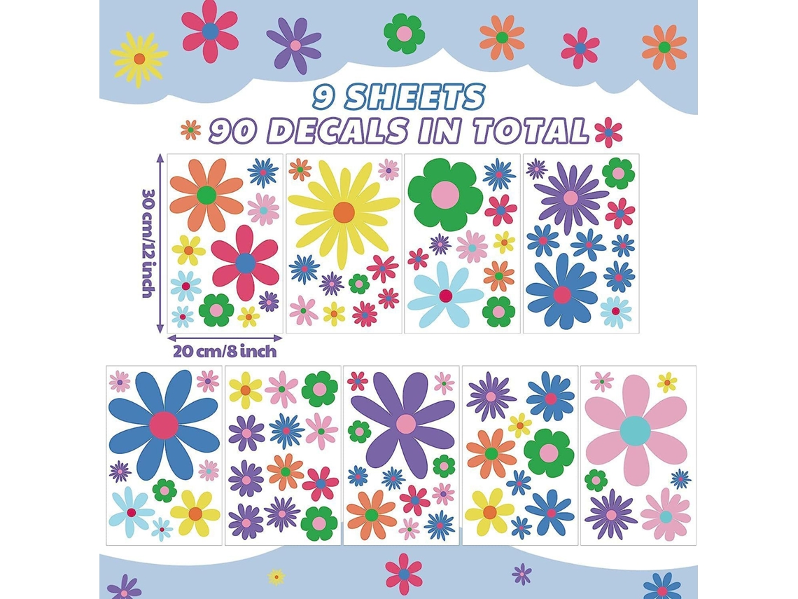 Adesivos De Parede Decorativos Decalques De Parede Autoadesivos Geladeira Flores Quarto Infantil Adesivos Papel De Parede Aquaforge