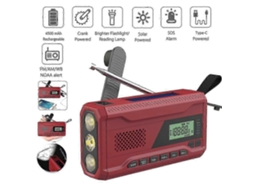 Rádio Meteorológico Portátil Am Fm Noaa, Receptor De Emergência Movido A Energia Solar, Dínamo De Manivela, Bateria De 4500mah E Lanterna Olysi Shop