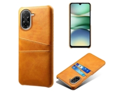 Capa De Celular Rígida De Couro Sintético Laranja Para Xiaomi Redmi A5 4g (171,7 Mm) Com Dois Compartimentos Para Cartão