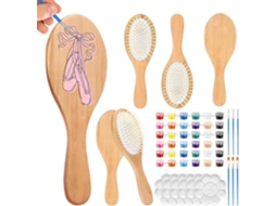 Kit Faça Você Mesmo De Escova Cabelo Madeira E Pente Para Pintar Materiais Artesanato, Projeto, Ideal Para Iniciantes