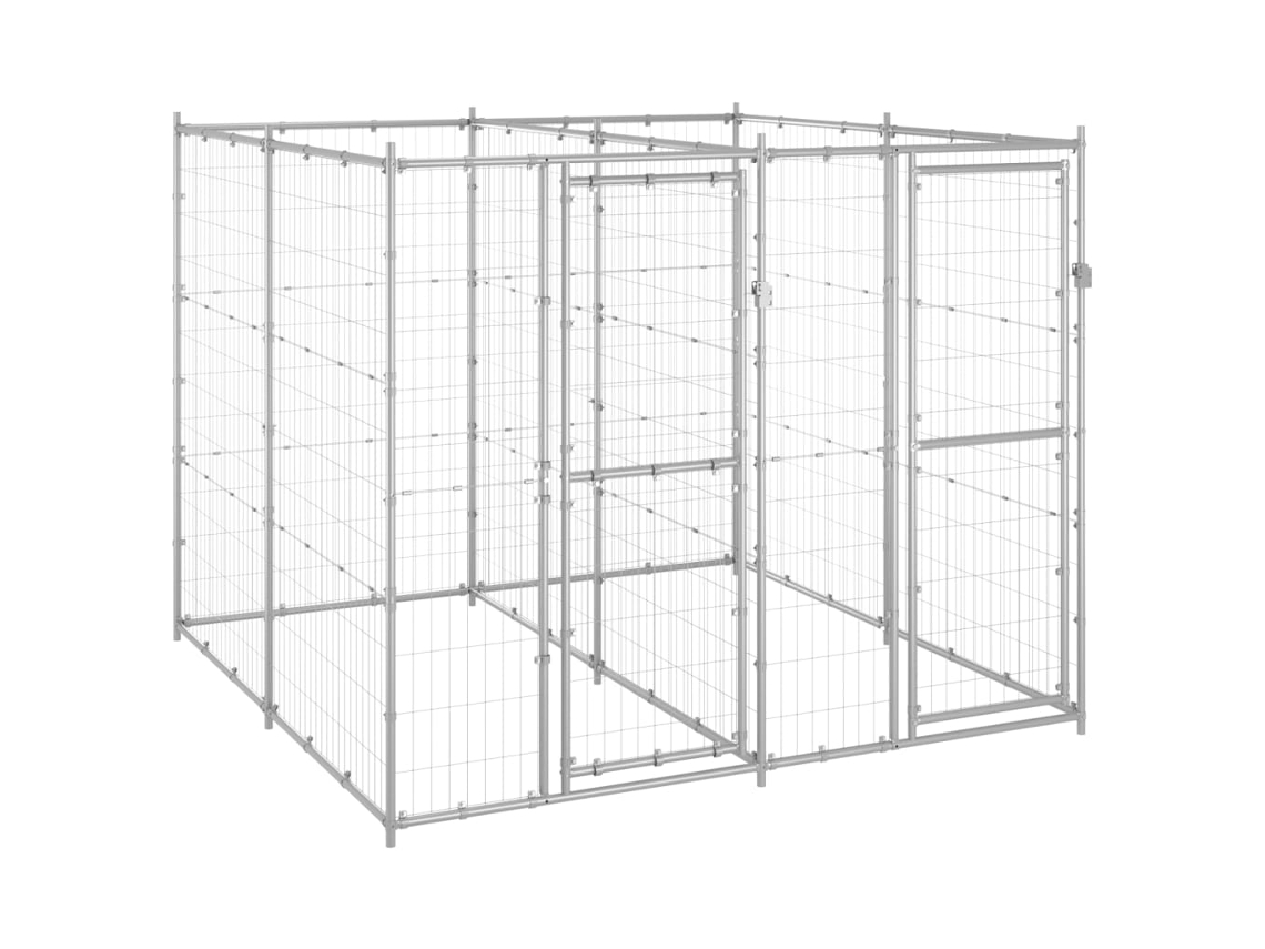 Vidaxl Canil De Exterior 4,84 M² Aço Galvanizado