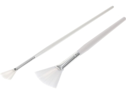 Conjunto De 2 Pincéis De Silicone Em Formato De Leque Para Máscara Facial, Ferramenta De Beleza Sintética
