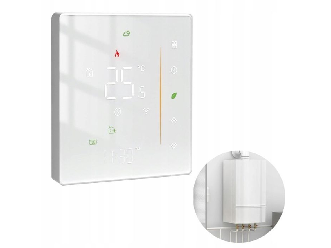 Lurelia Termostato Wi-fi Tuya Programável Aquecimento Água/gás Tela Lcd Touch Branco