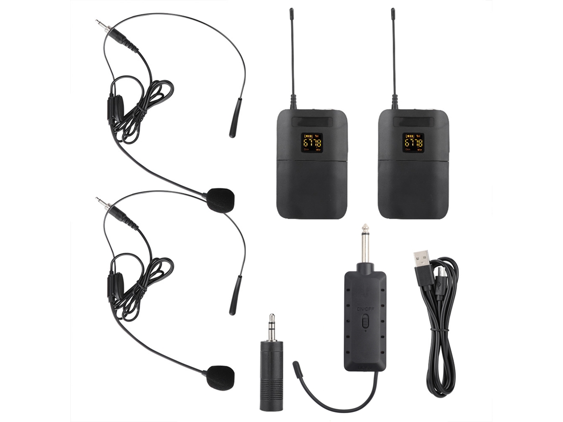 Microfone Sem Fio Hi fi Cancelamento Ruído 1 para 2 Cabeça S/MARCA