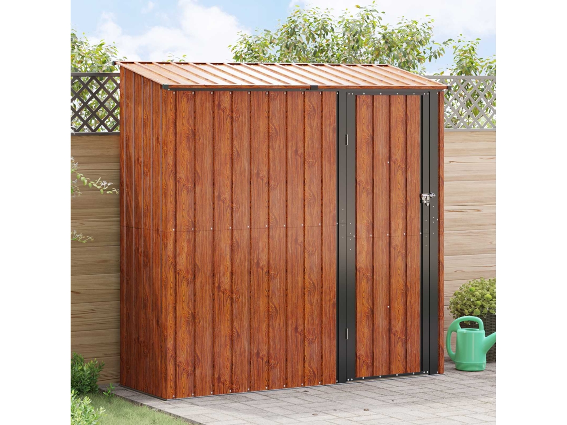 Vidaxl Abrigos De Jardim Castanho 203,5 X 73 X 200 Cm Metal