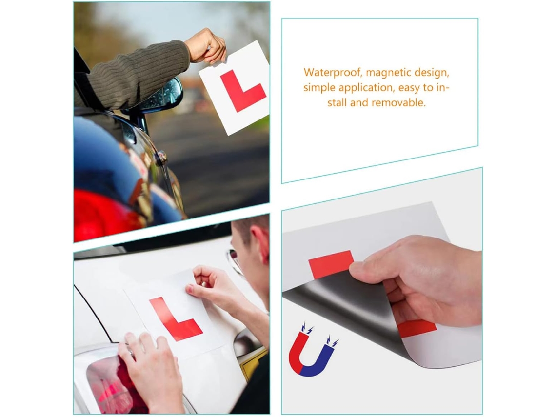 Letras Magnéticas Para Carro L E P, 4 Peças, Vermelho E Verde.
