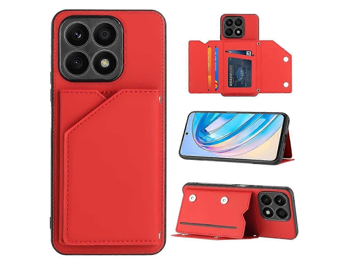 Capa Para Celular Honor X8a Com Detalhes Em Pu, Tpu E Pc, Com Slots Para Cartões E Toque Aveludado.
