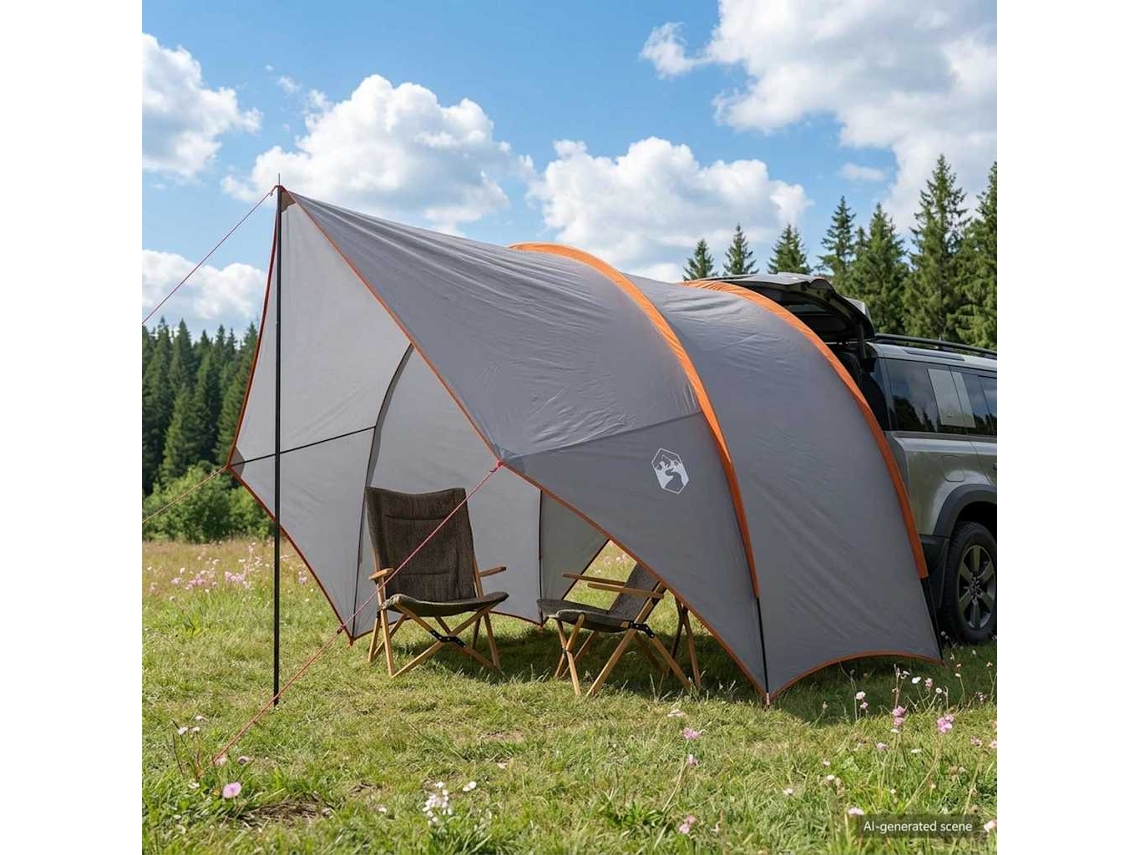 Vidaxl Awning Para Caçamba Resistente À Água Cinza E Laranja