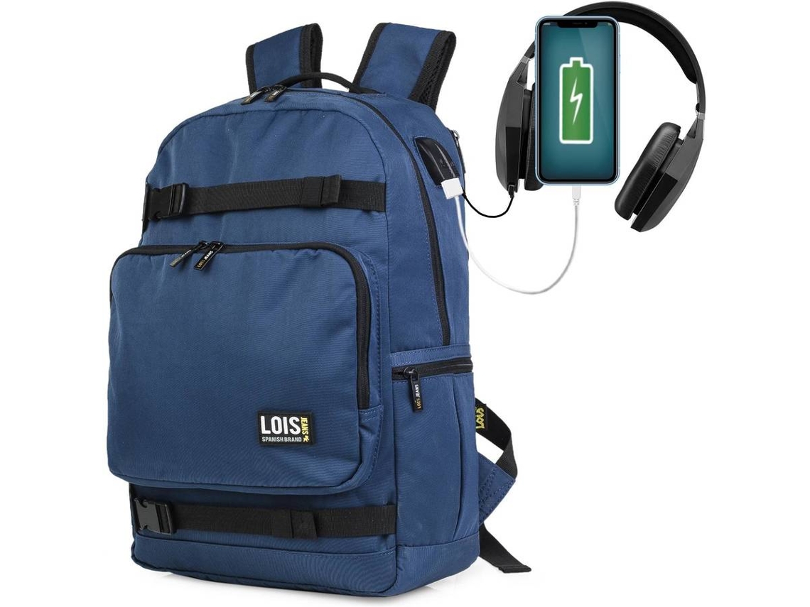 Mochila LOIS Azul Poli ster 45x31x14 cm Worten.pt