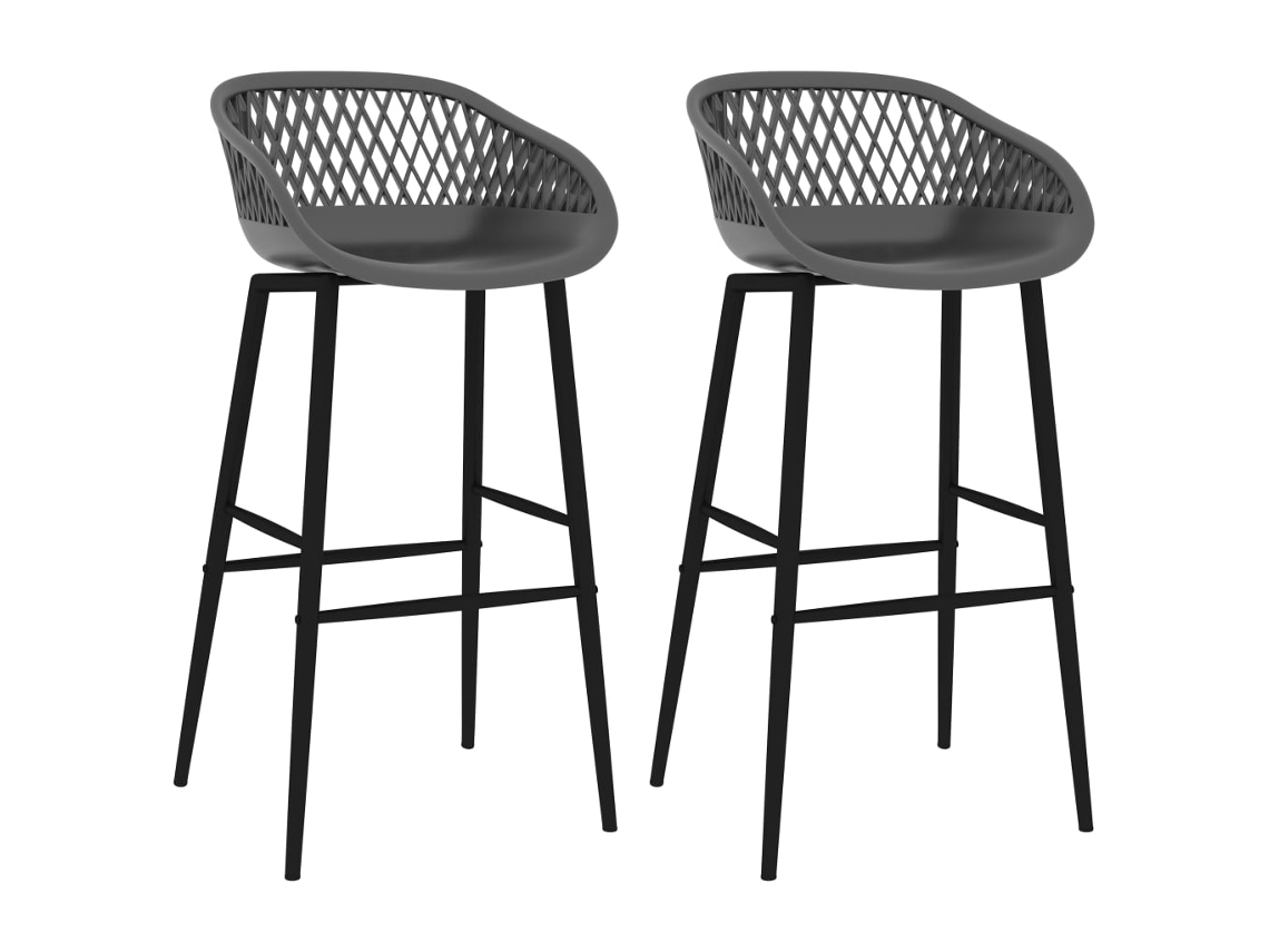 Vidaxl Cadeiras De Bar 2 Pcs Cinzento