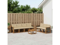 Vidaxl Conjunto De Sofás Para Exterior 8 Unid. Natural E Bege