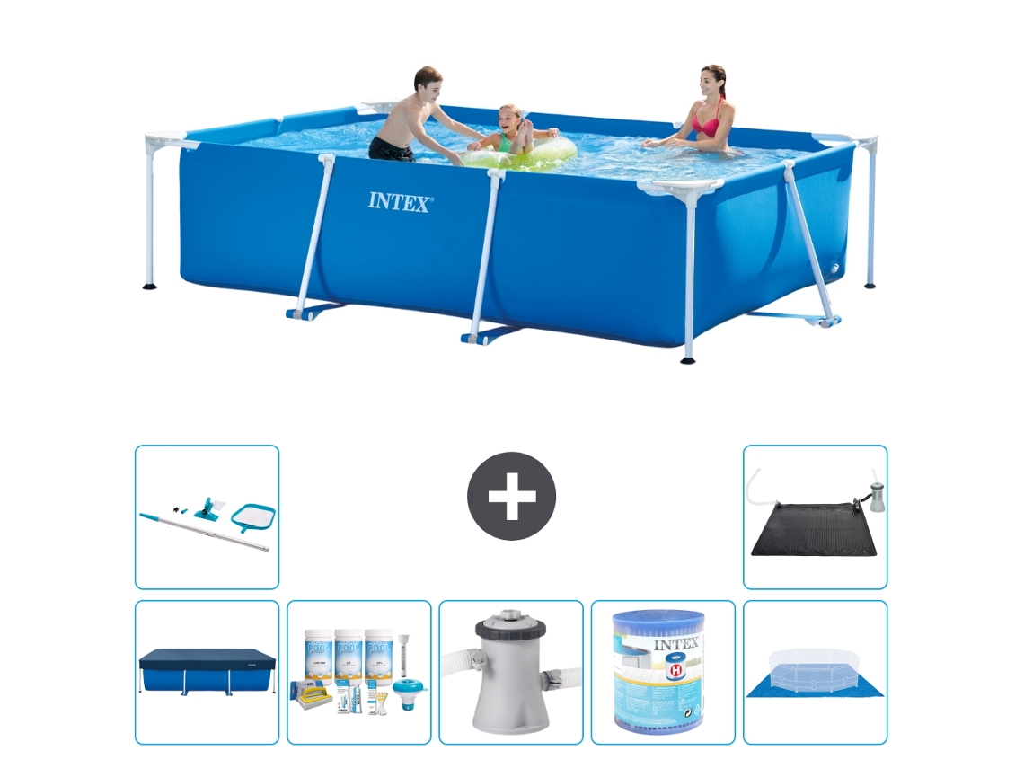 Intex Piscina Com Estrutura Retangular - 300x200x75 Cm - 8-peças S30199
