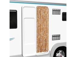 Vidaxl Cortina Anti-insetos 56x200 Cm Chenille Ocre E Branco