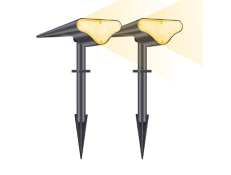 2Pack Luzes Solares Externas Holofotes de Paisagem Iluminação para Quintal Passarela Entrada de Automóveis Varanda