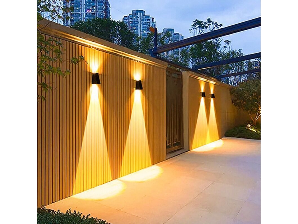 Luminária Solar de Parede AQUAFORGE, 2 Leds, à prova d'água, instalação simples