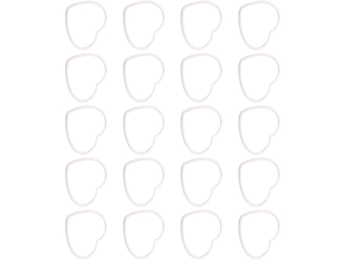 Conjunto De 10 Anéis De Macramê Em Formato De Coração, Acrílico Branco