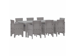 Maison Exclusive - Conjunto De Jantar Para Jardim 9 Pcs Cinzento-claro