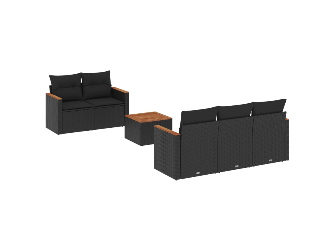 Garden Sofa Set, Garden Sofa Sets Vidaxl Preto Rattan / Vime (n/a)