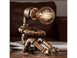 Luminária De Mesa Estilo Steampunk, Luminária De Mesa Criativa Estilo Retrô, Luminária De Leitura Em Formato Robô Ferro