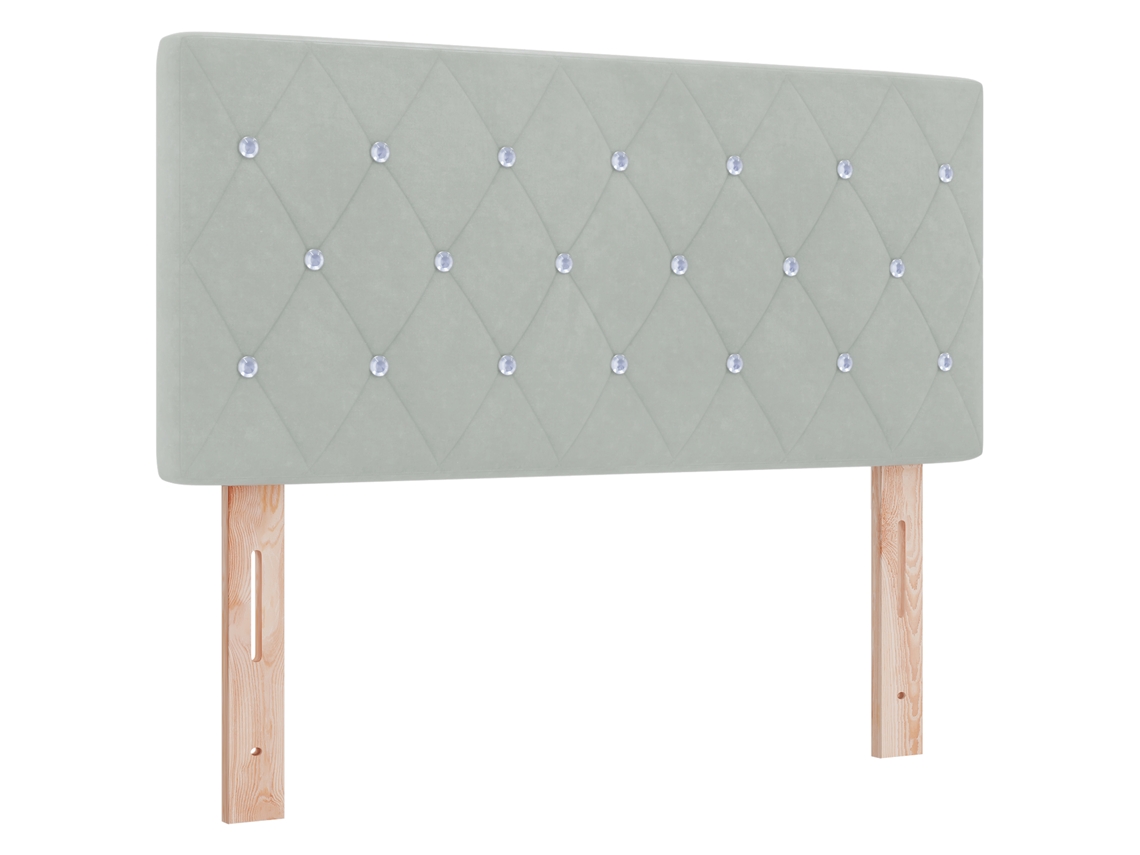 Conjunto 1 Cabeceira Led Vidaxl Cinzento-claro Veludo (100 Cm)