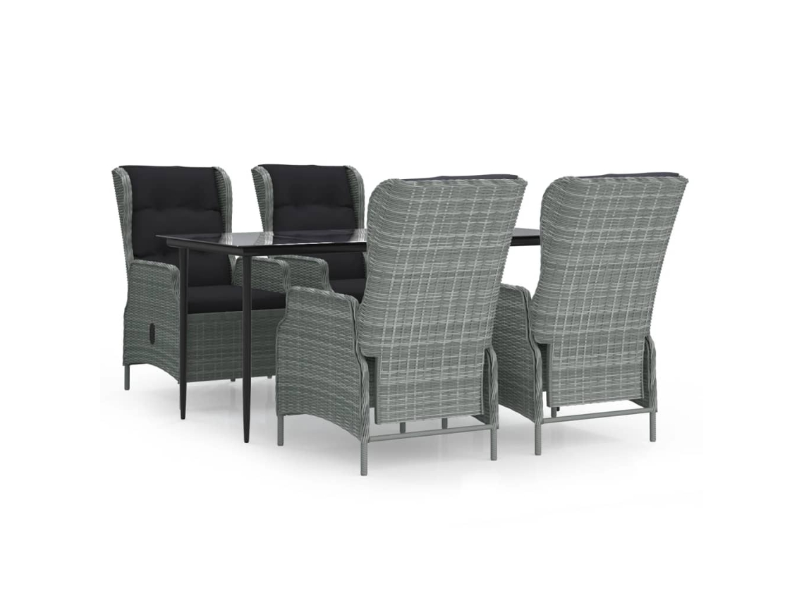 Garden Dining Set, Garden Dining Sets Vidaxl Cinzeto Rattan / Vime (160 Cm Table Length)