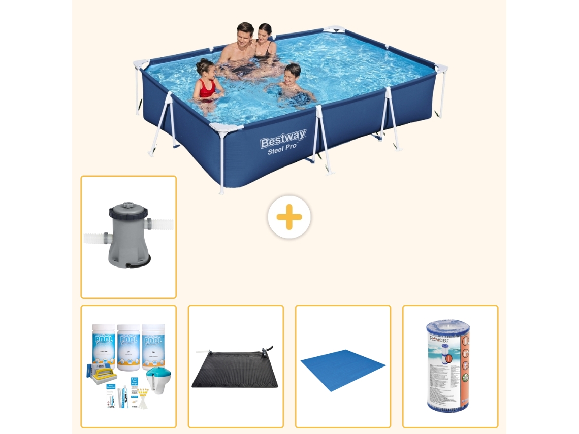 Bestway Piscina Bestway Steel Pro Retangular - 300x201x66 Cm - 6-peças S22079