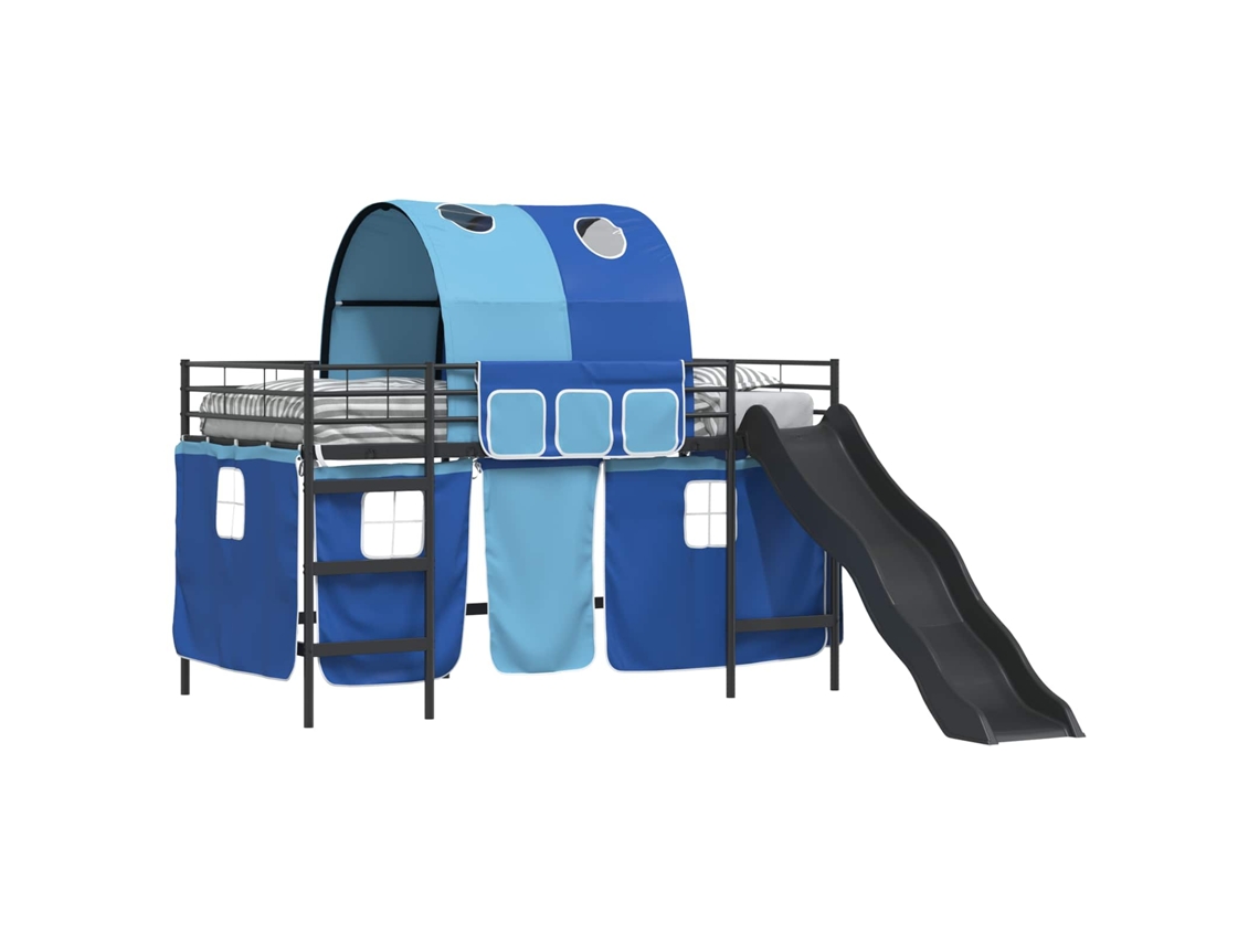 Cama Loft para Crianças Preto e Azul 107x200 cm Metal MAISON EXCLUSIVE