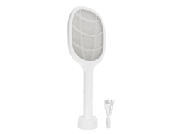 Laxiscreed Vassoura Elétrica Matamoscas 2 Em 1, Recarregável Com Luz Ultravioleta