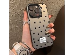 Capa Para Iphone 17 Laser Polka Dot H318p2 Cinza